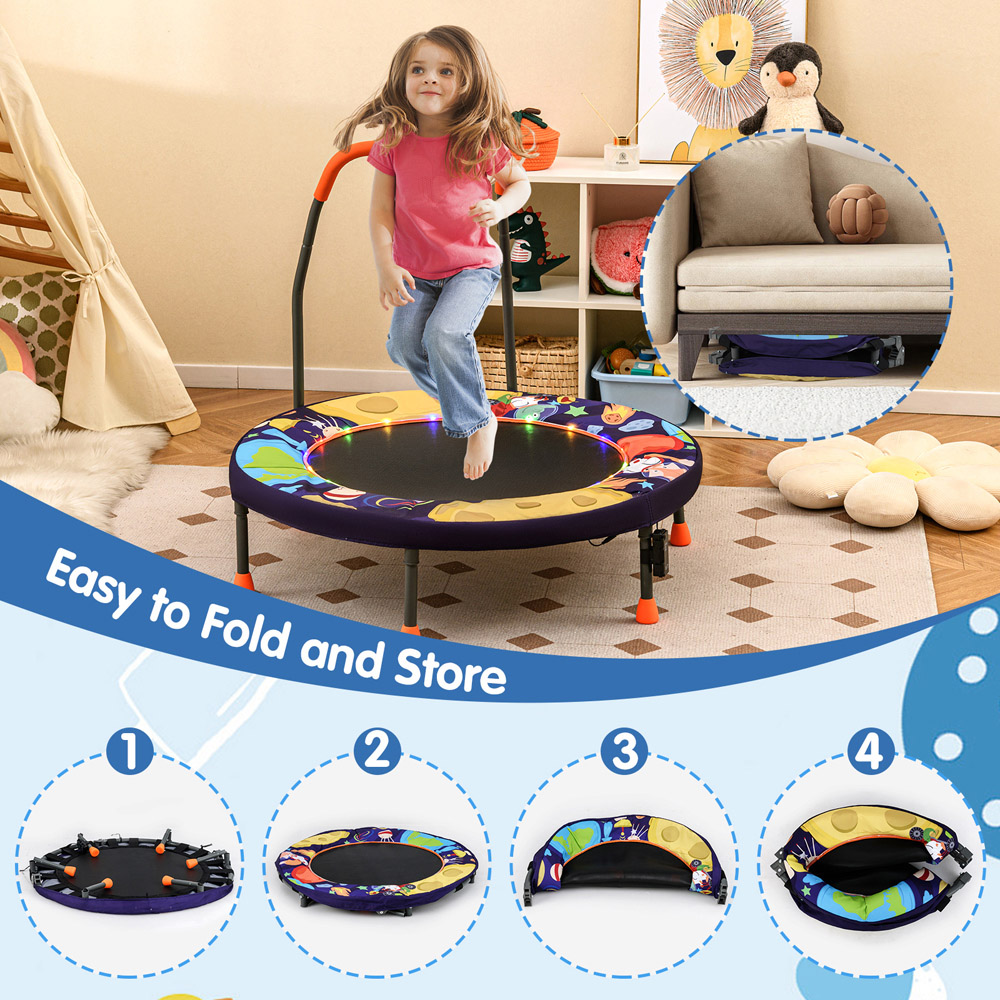 Costway Purple Kids Folding Mini Trampoline Image 7