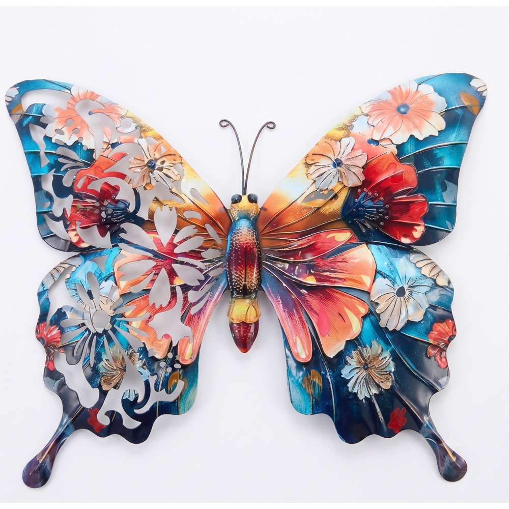Avilo Botanical Print Metal Butterfly Wall Art Image 4