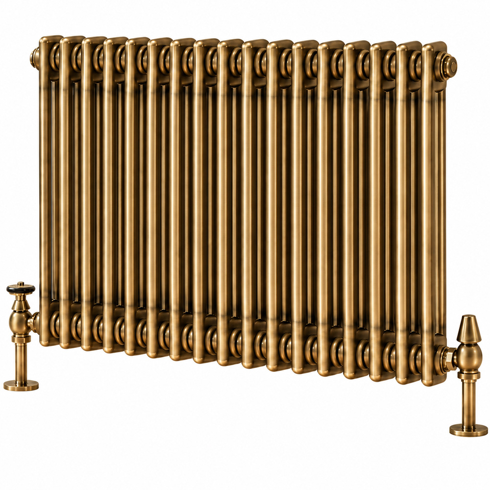 Go Bathrooms Traditional Antique Brass 2 Column Radiator 600 x 785mm Image 1