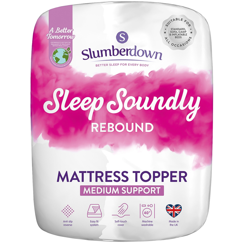 Slumberdown Single Sleep Soundly Rebound Mattress Topper Image 1