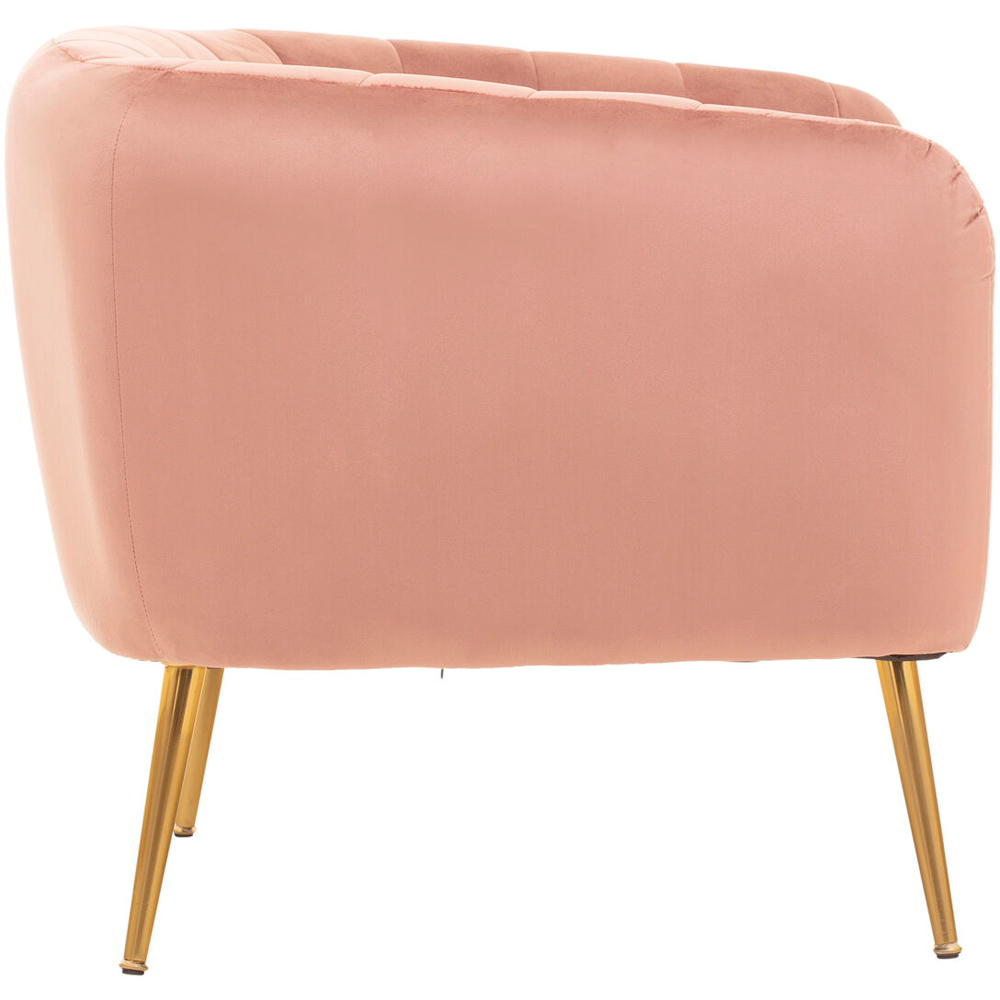 Premier Housewares Larissa Pink Velvet Channel Tufted Accent Chair Image 2