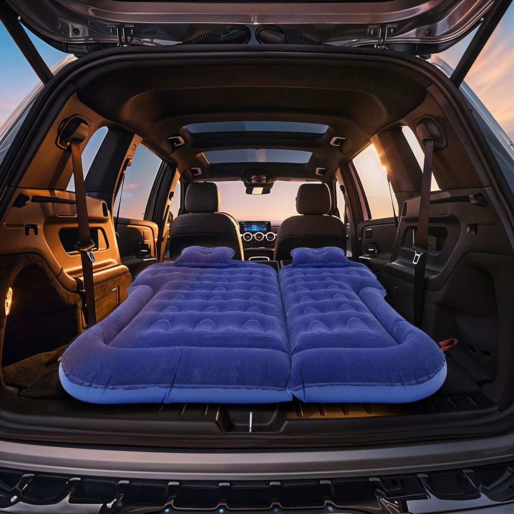 Living and Home Blue Portable Car Air Mattress with Pillows Image 2