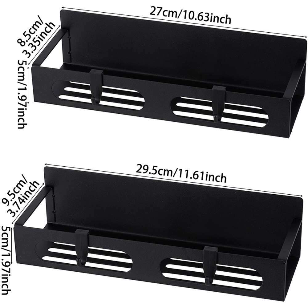 Living and Home 2-Piece Small Black Magnetic Storage Rack Set Image 8