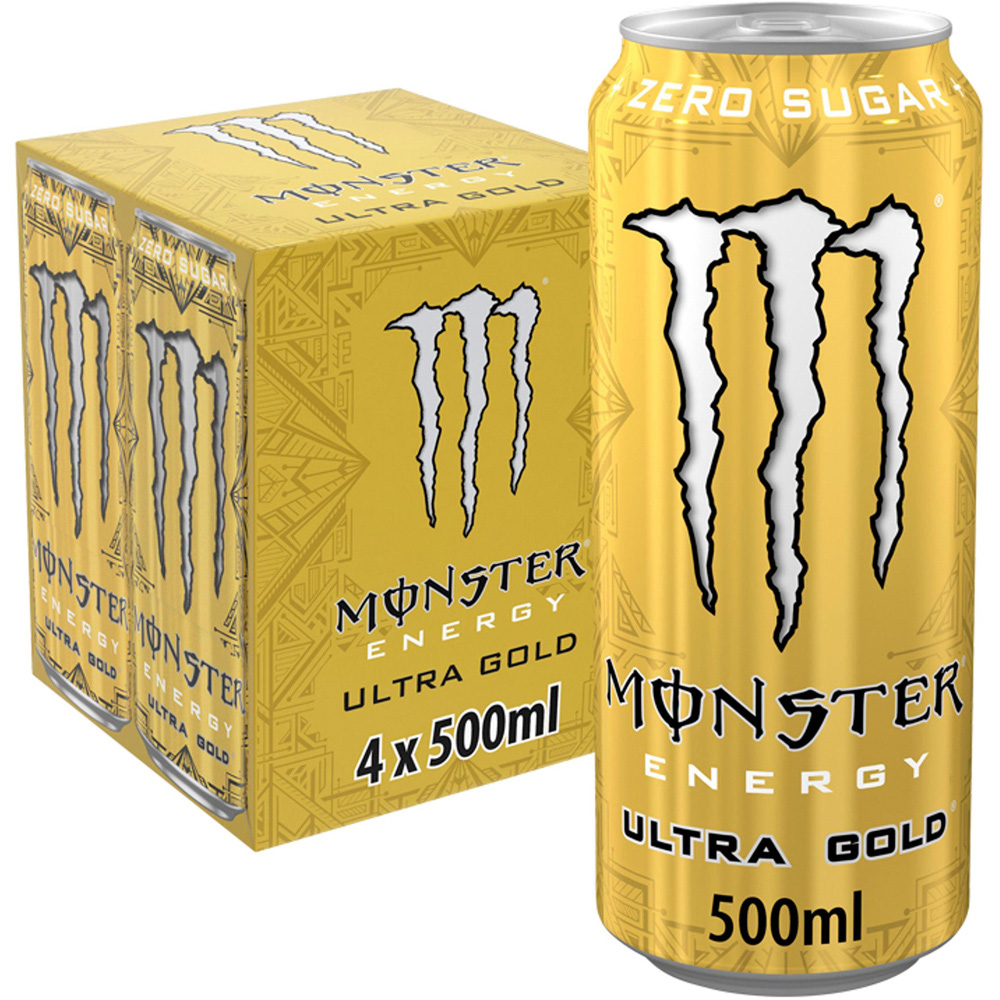 Monster Ultra Gold Energy Drink 4 x 500ml Image