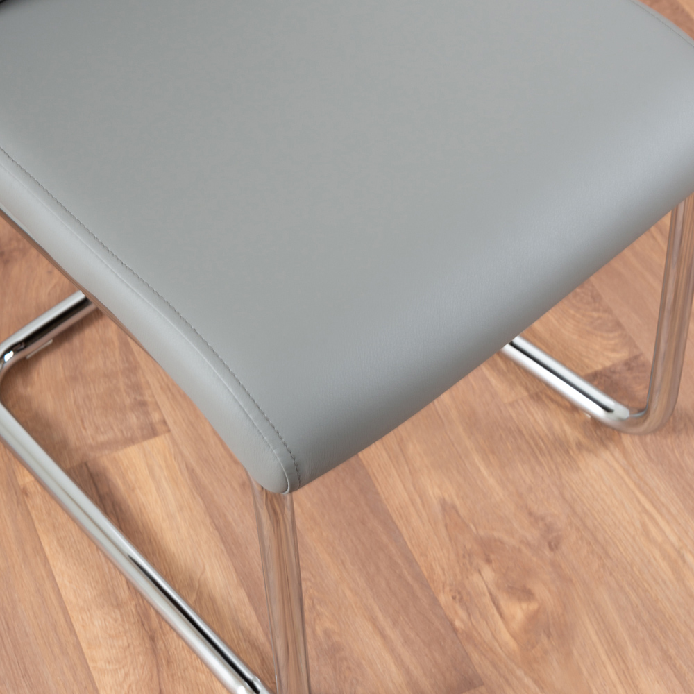 Furniturebox Copeland Fontana Marble Effect 6 Seater Dining Set White Grey and Chrome Image 8