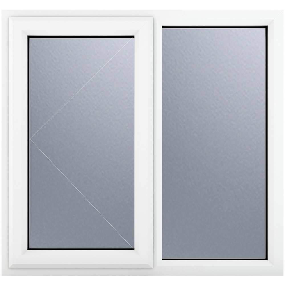 Crystal uPVC Triple Glazed Window LH Side Hung Next to a Fixed White Obscure Glass 1190x1115mm Image 2
