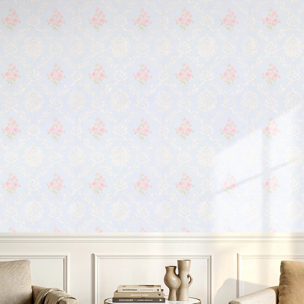 Living and Home Floral Pattern Rectangle 3D Embossed Multicolour Non-Pasted Wallpaper Image 7