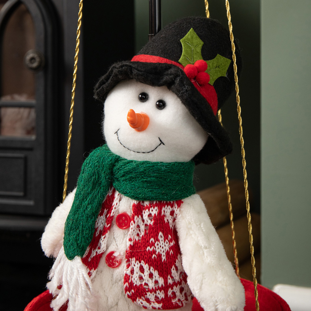 Samuel Alexander Plush Snowman Hot Air Balloon Christmas Decoration with Extension Pole 100cm Image 5