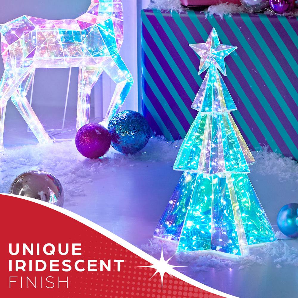 The Christmas Workshop 100 Cool White LED Iridescent Mini Xmas Tree Decoration 1.2ft Image 6