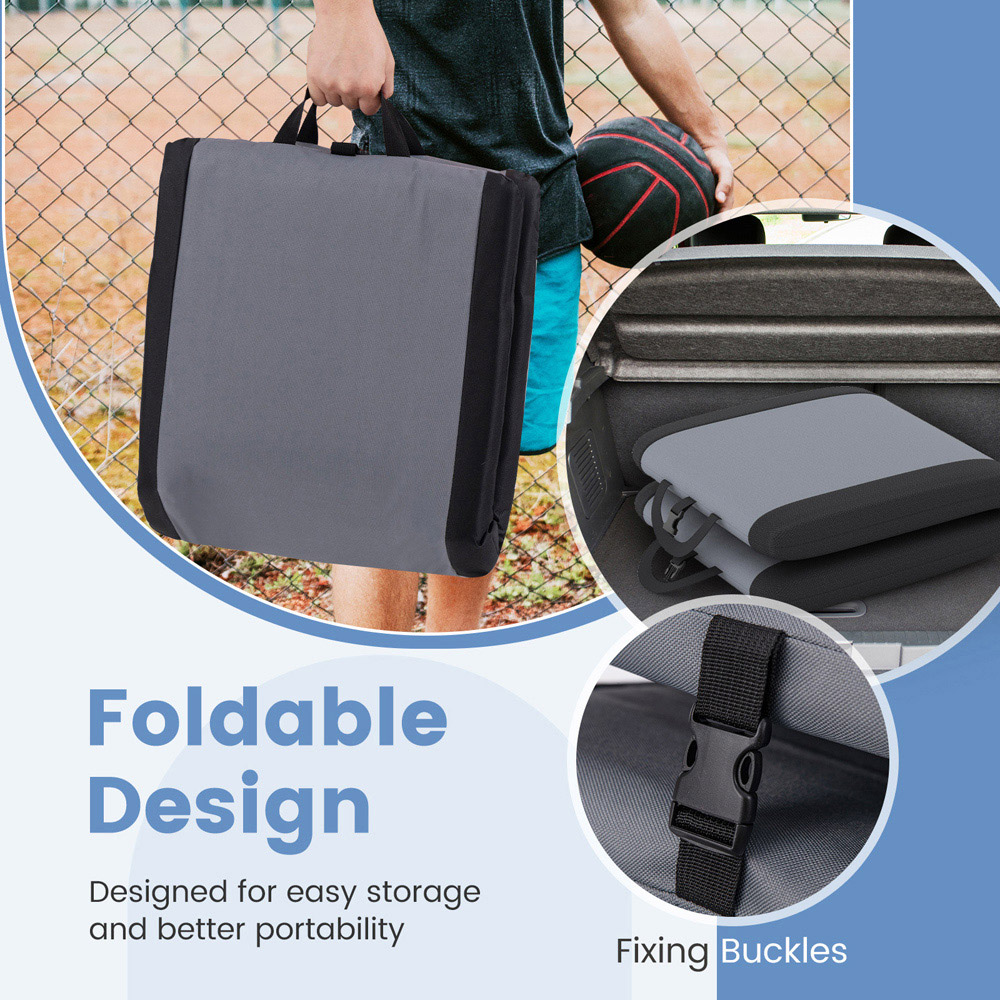 Costway Grey Reclining Padded Stadium Seat Image 4