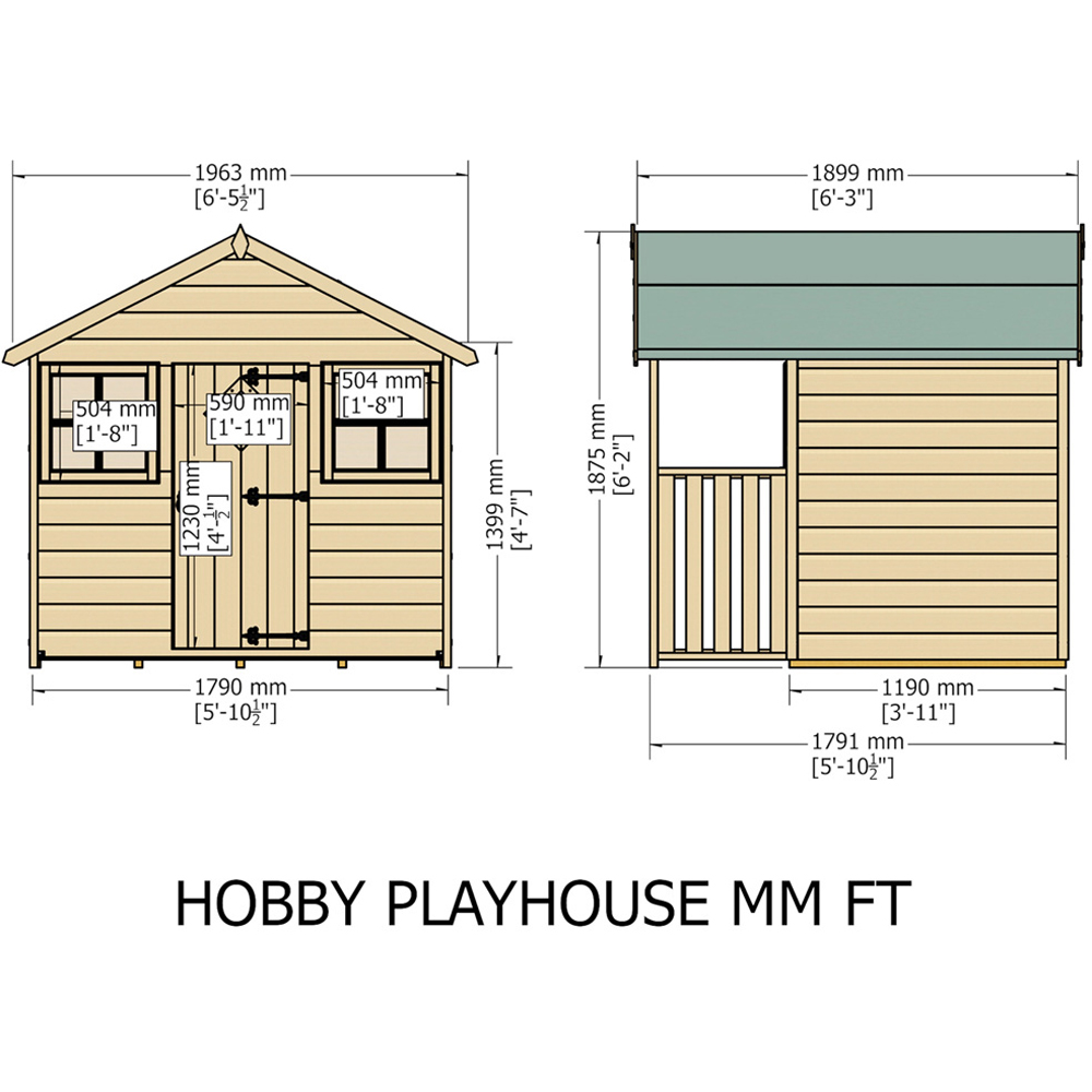 Shire 6 x 4ft Hobby Shiplap Playhouse Image 8