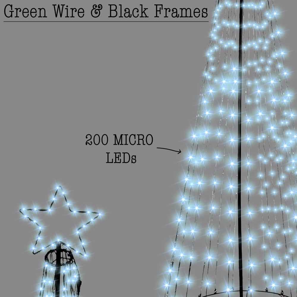 Shatchi Cool White LED Pre Lit Maypole Artificial Christmas Tree 4.7ft Image 4