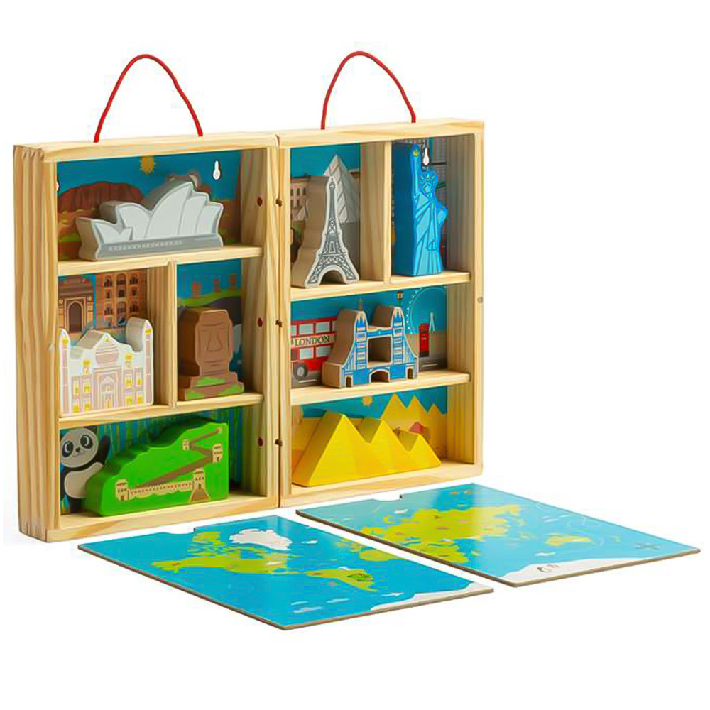 Bigjigs Toys Kids 10 Piece Wooden Travel Playset Image 4