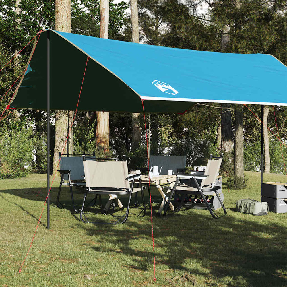 Walplus Waterproof Oxford Camping Tarp Shelter Blue 2.1 x 3 x 4.6m Image 2