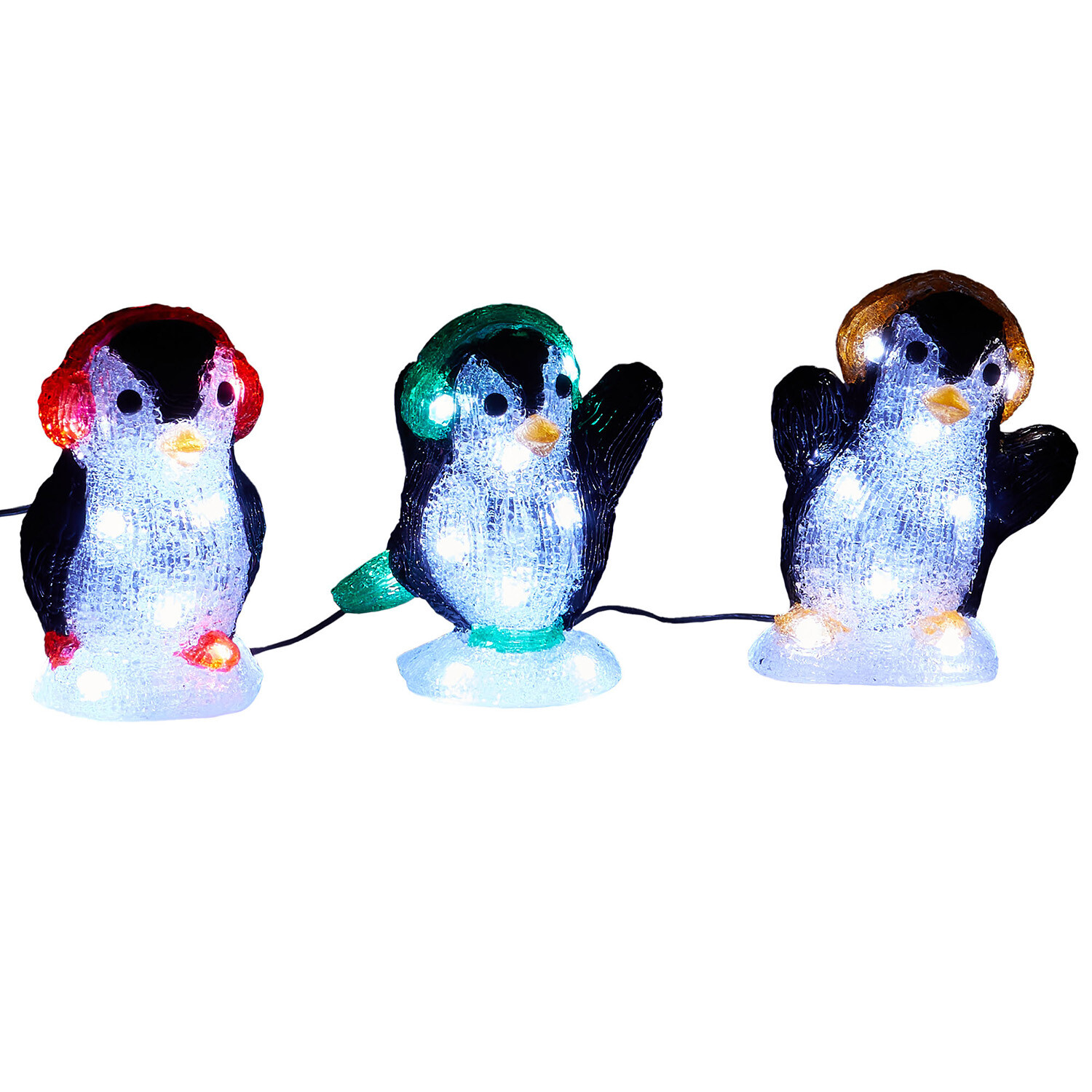 LED Acrylic Penguin Friends - Black & White Image 3