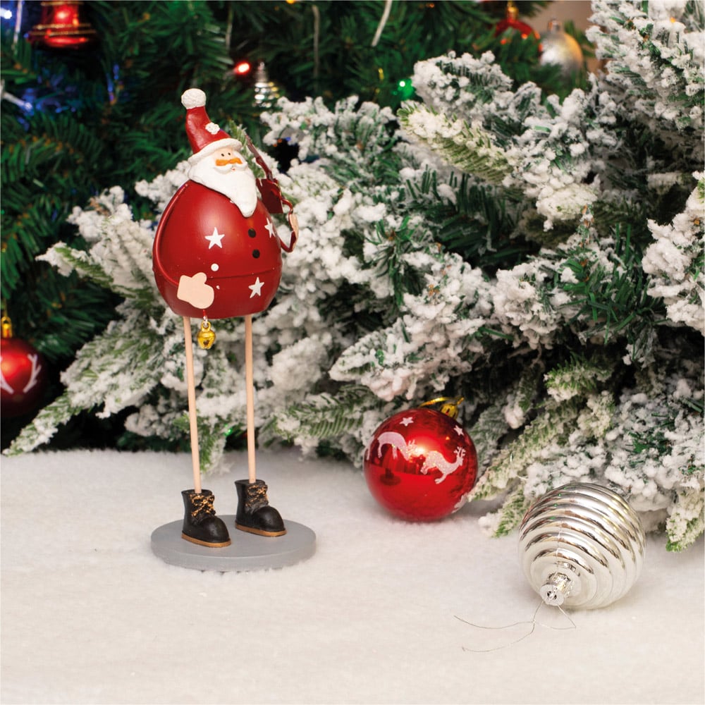 St Helens Red Metal Santa Claus Decoration Image 4