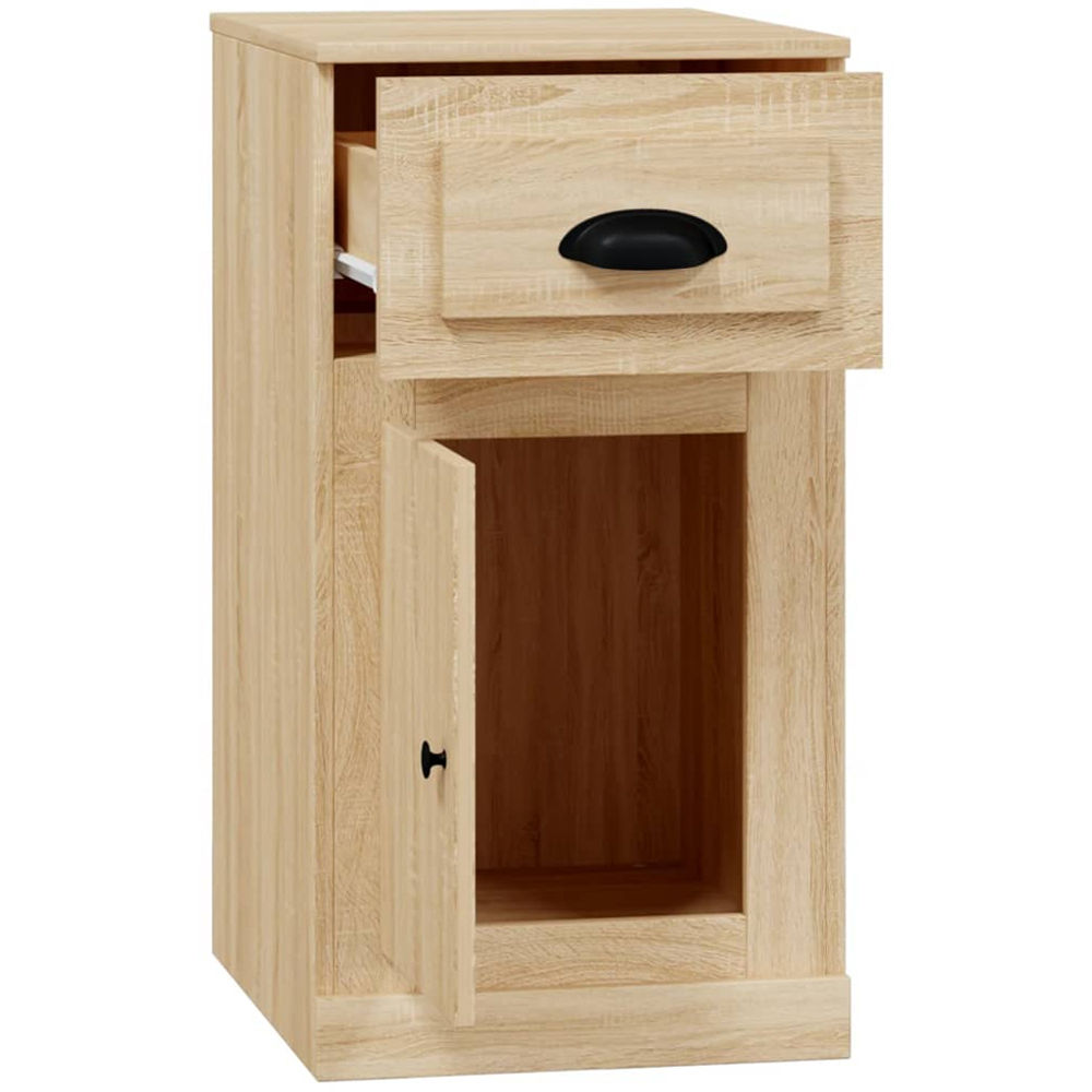 vidaXL Single Door Single Drawer Sonoma Oak Side Cabinet Image 6