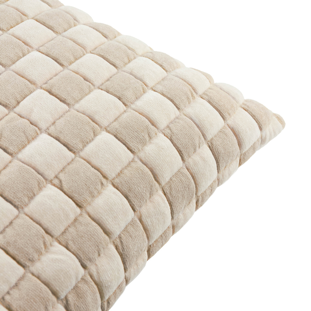 Furn Softie Natural Checkerboard Quilted Reversible Cushion 50 x 50cm Image 3