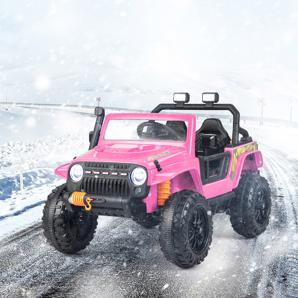 Costway Pink Kids Electric Ride On Car with Music and LED Light Image 3