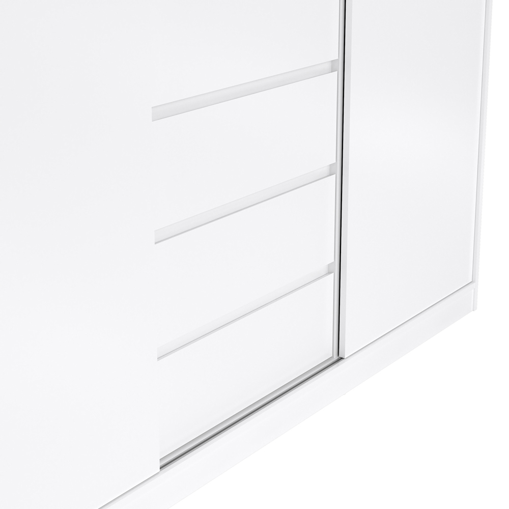 Florence 3 Door 3 Drawer White High Gloss Sliding Wardrobe Image 5