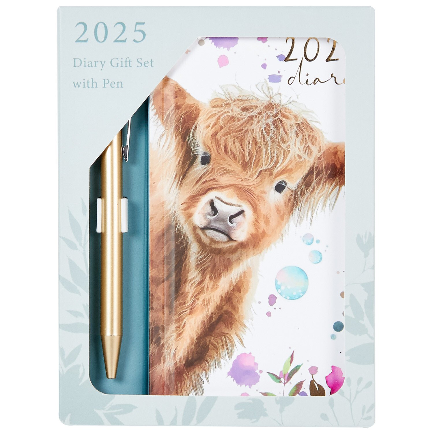 2025 Slimline WTV Animal Diary with Pen - White Image 3