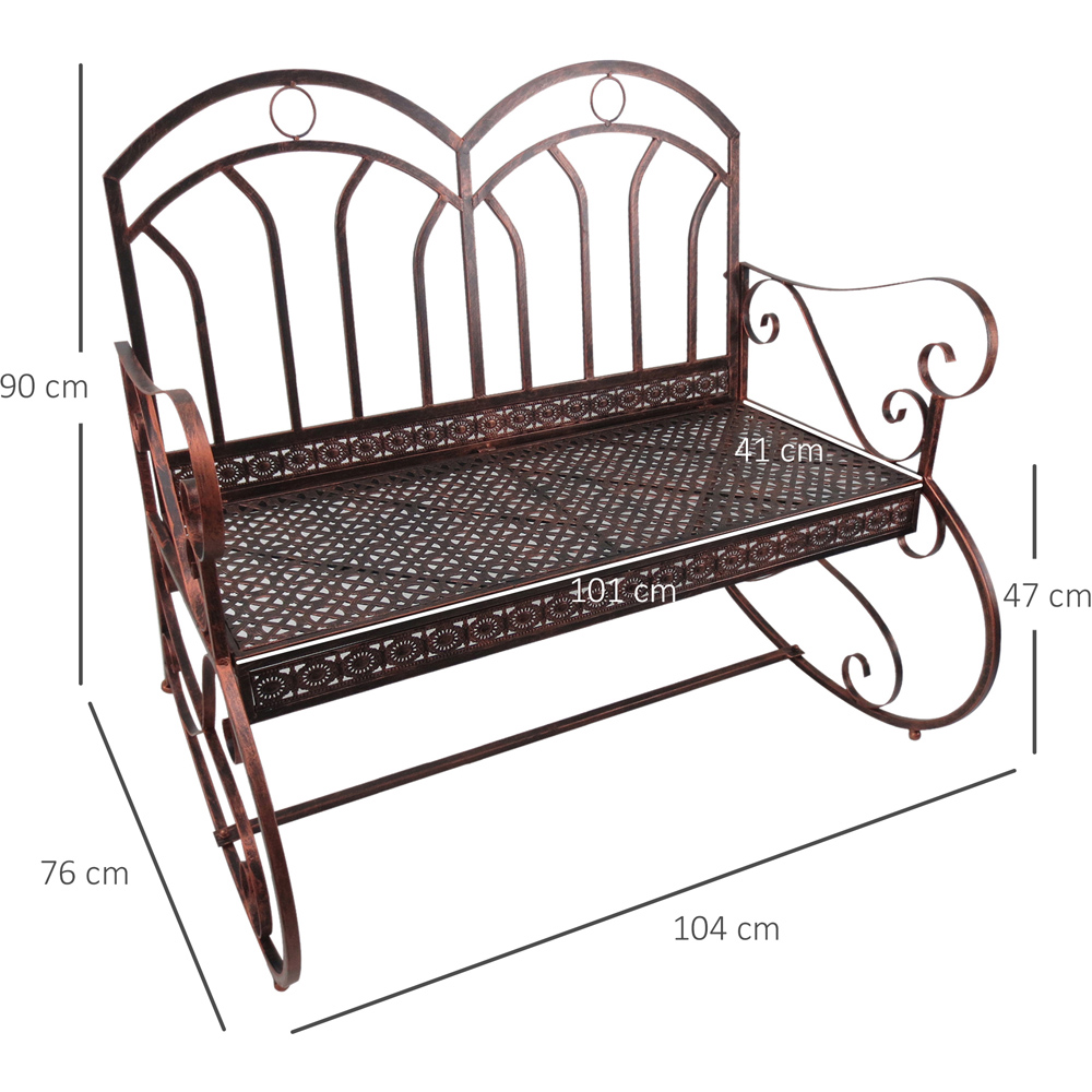 Outsunny 2 Seater Bronze Swing Chair with Canopy Image 8