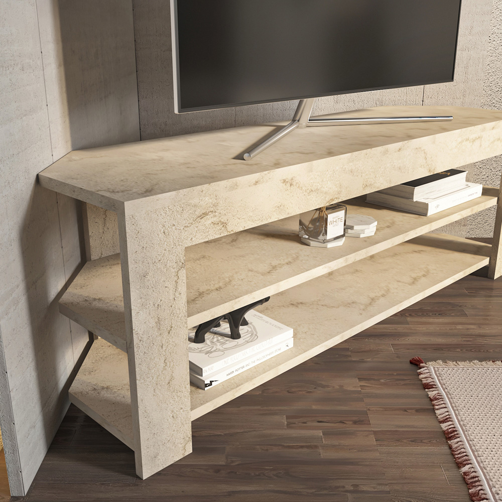Decorotika Rita 2 Shelf Traverter Corner TV Stand for 43 inch TV Image 4