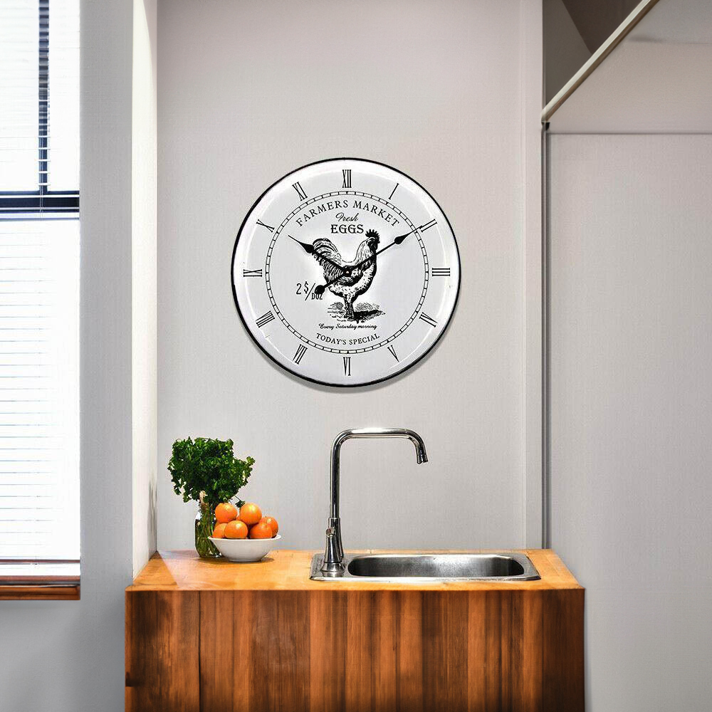 Walplus Vintage Rooster Metal clock 61.5cm Image 3