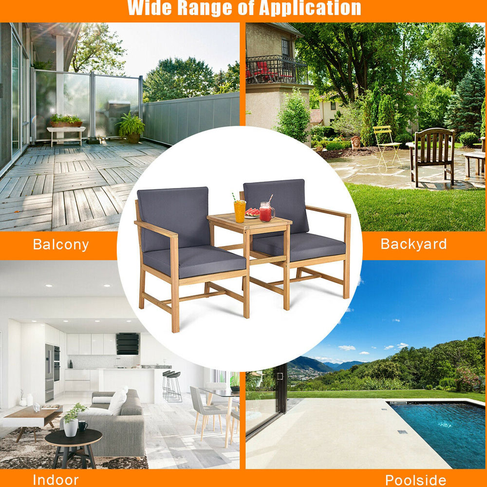 Costway 2 Seater Garden Lounge Set Image 7