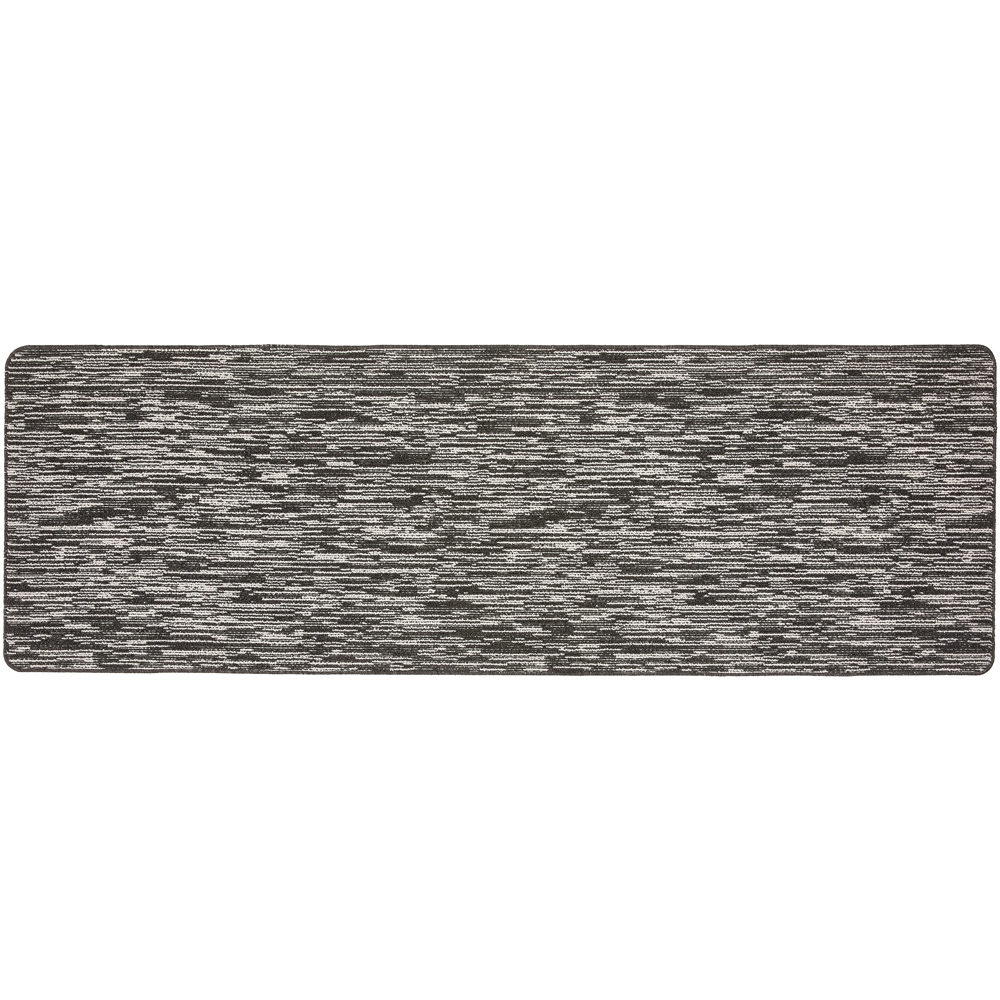 My Mat Charcoal Broken Stripe Stain Resistant Runner 67 x 200cm Image 1