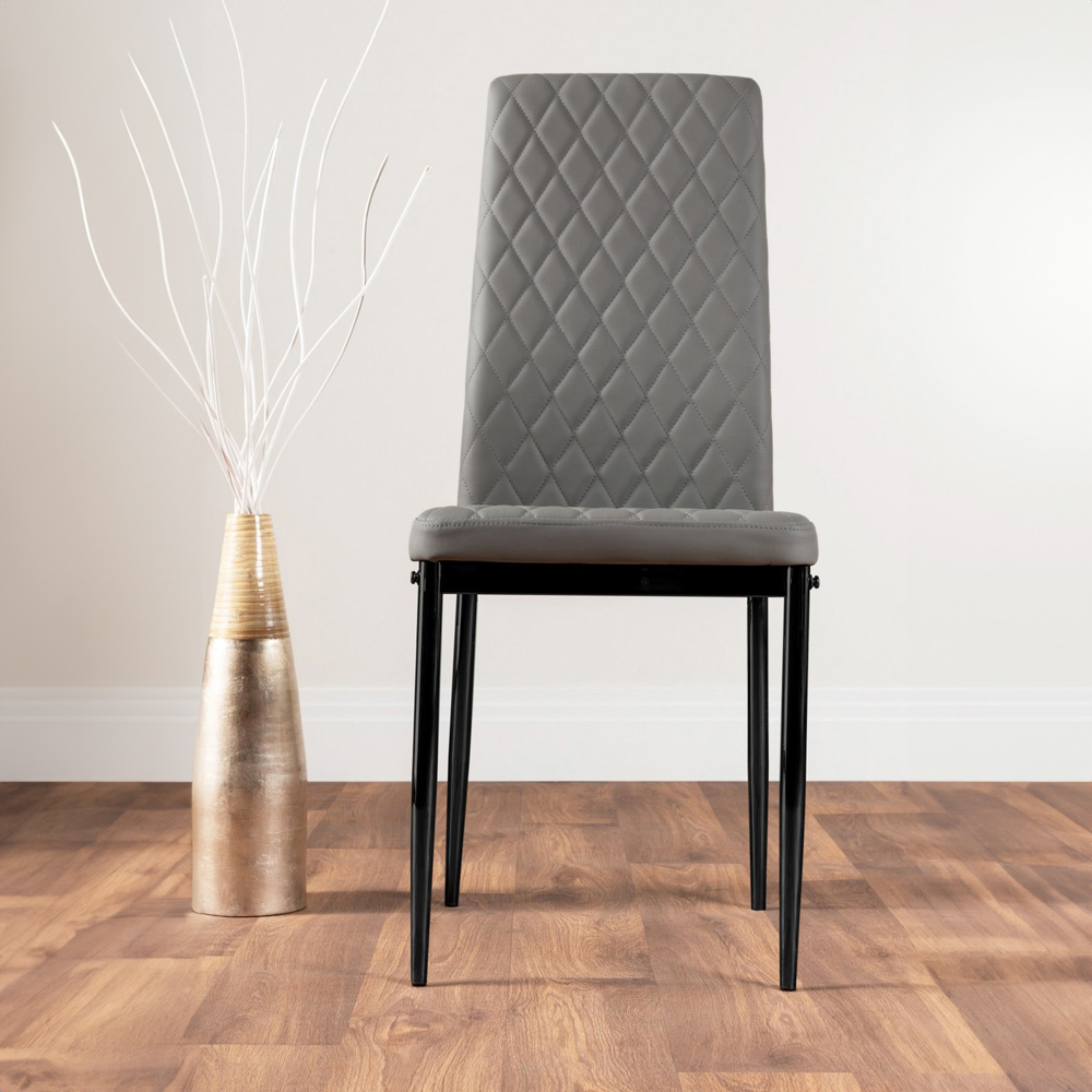 Furniturebox Fira Valera Wood Effect 6 Seater Round Dining Set Brown Grey and Black Image 3