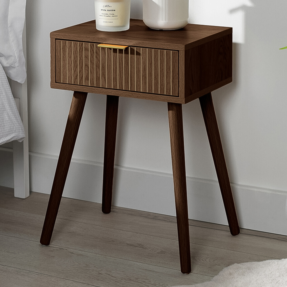 Maddison Bedside Table Walnut Image 1