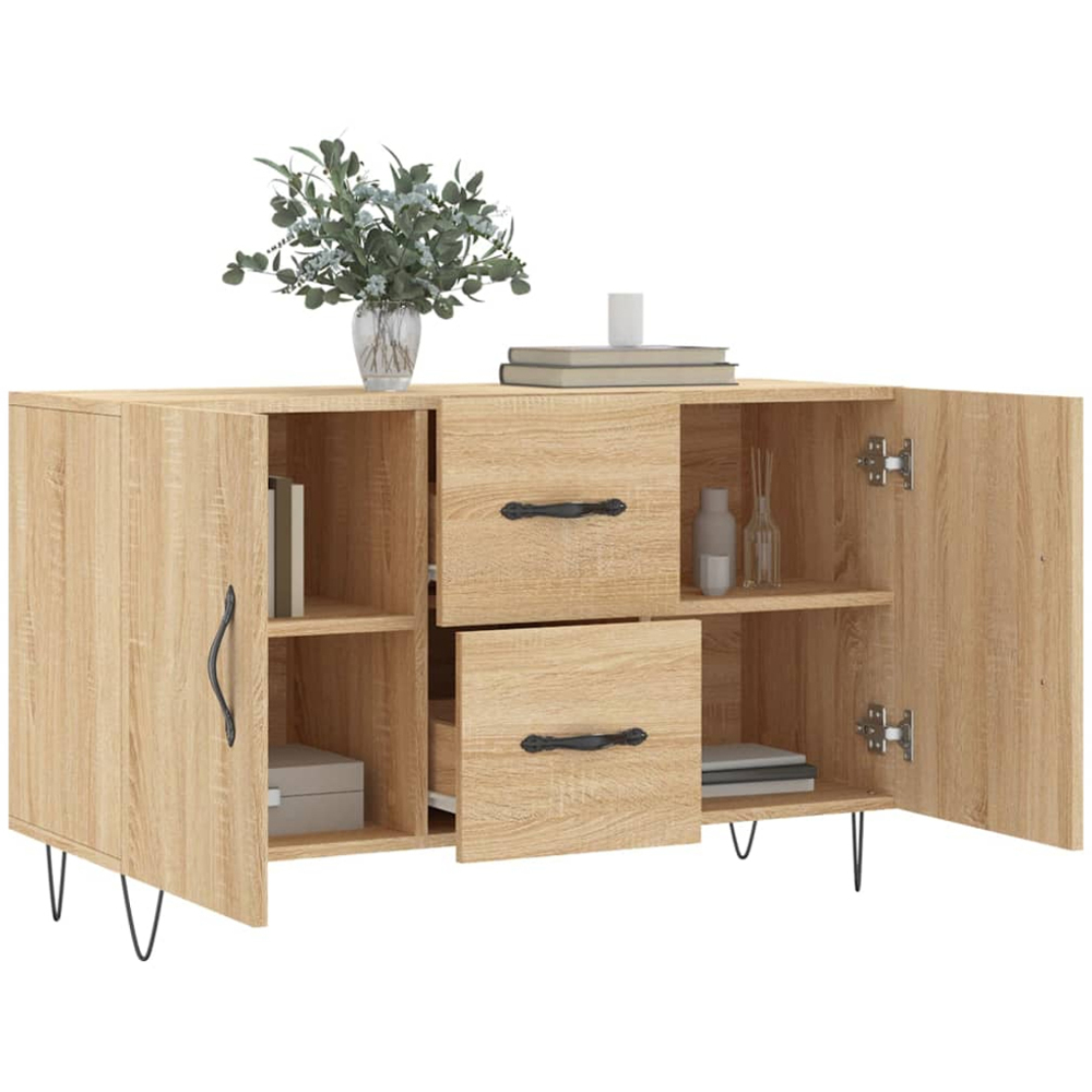 vidaXL 2 Door 2 Drawer Sonoma Oak Sideboard Image 4