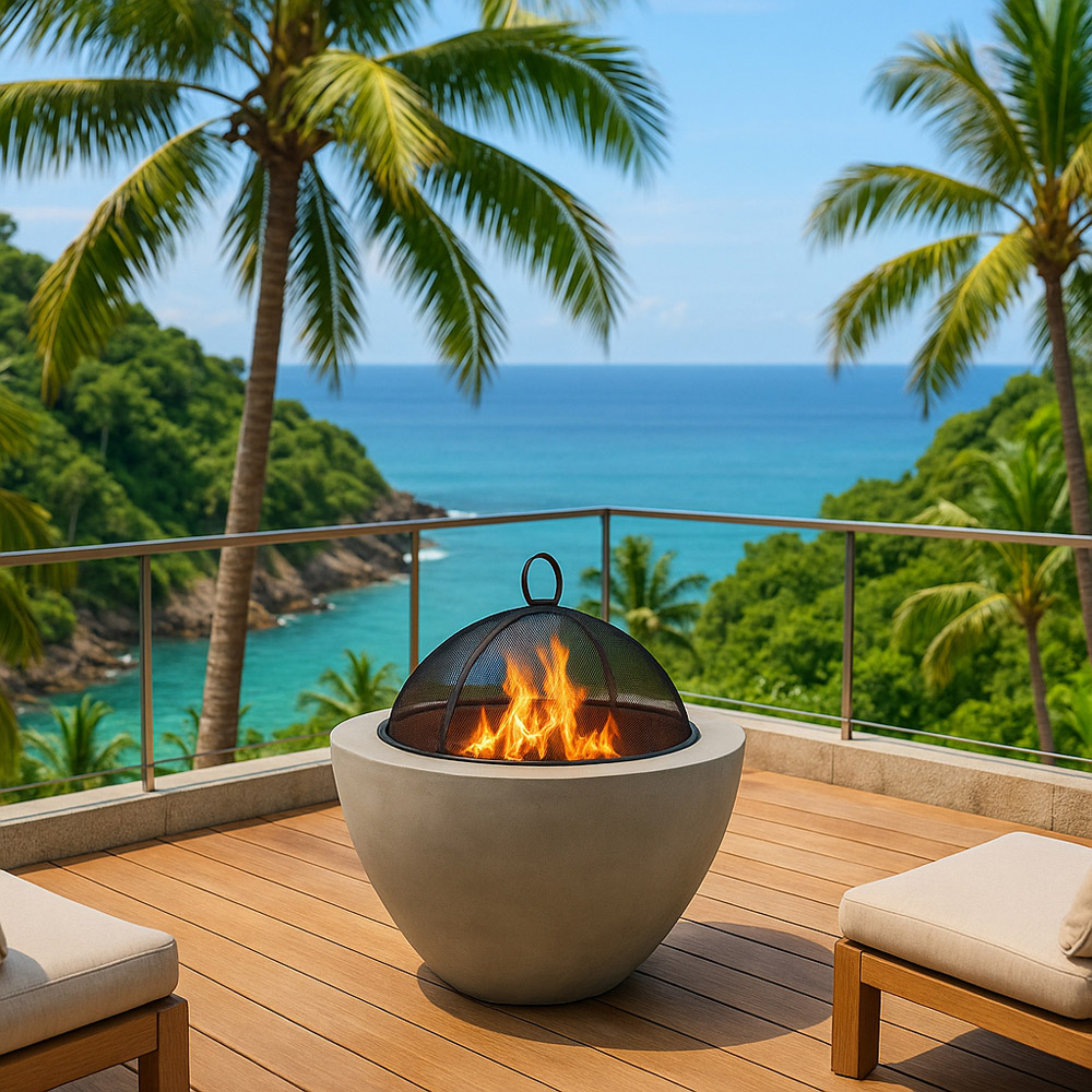 Centurion Supports Fireology Diablo White Stone Effect Fire Pit Image 2