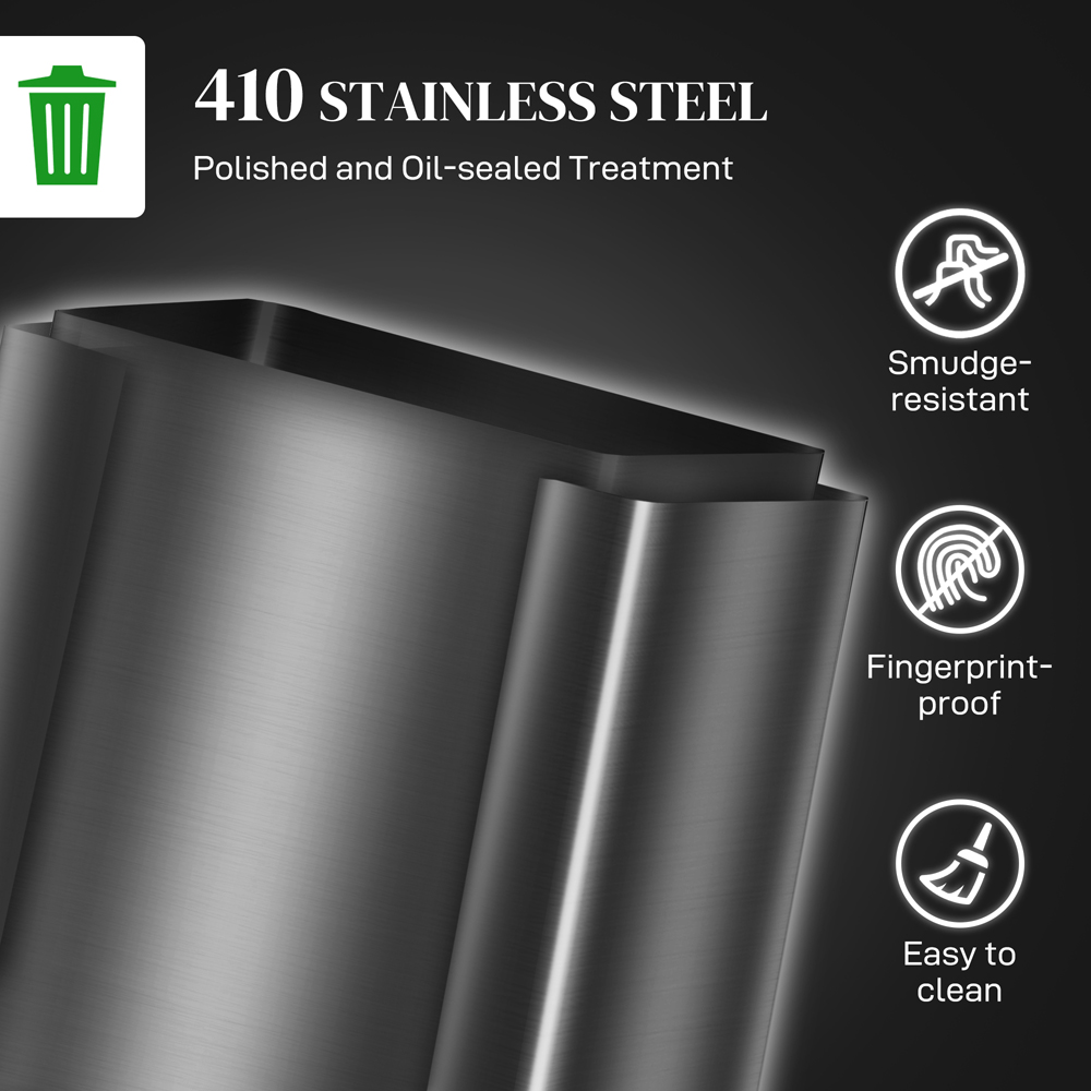HOMCOM Black Double Kitchen Bin with Soft Close Lid 60L Image 5