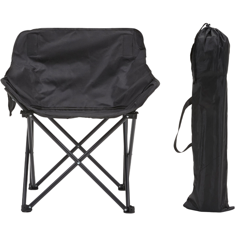 Living and Home 4 Seater 90cm Black Foldable Camping Table and Chair Set Image 5