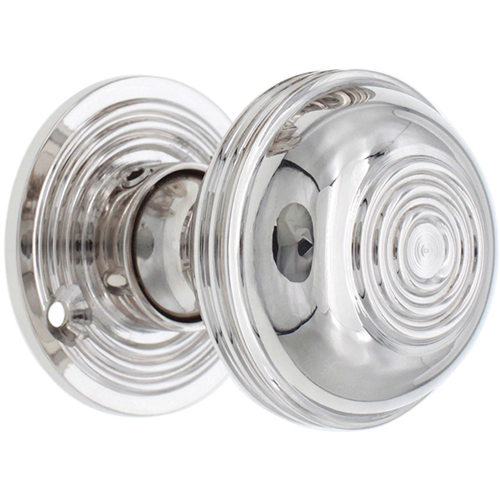 Spira Brass Polished Nickel Bloxwich Small 50mm Rim and Mortice Door Knob 2 Pack Image 3