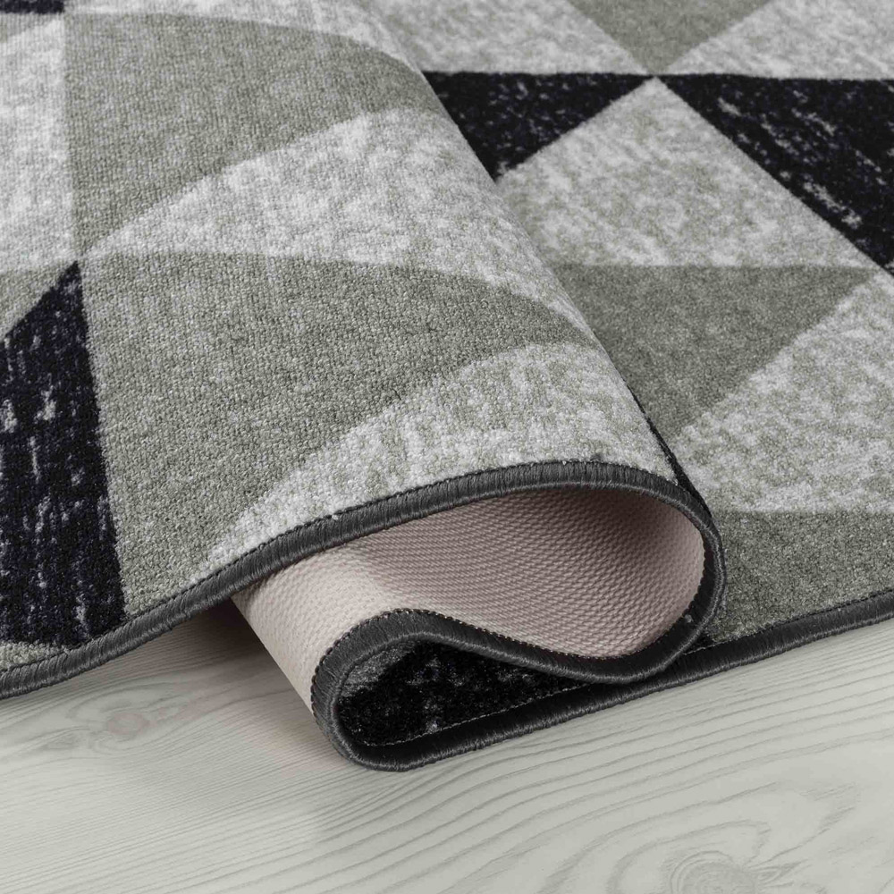 Desire Rugs Havana Grey Geometric Anti Slip Door Mat 160 x 120cm Image 3