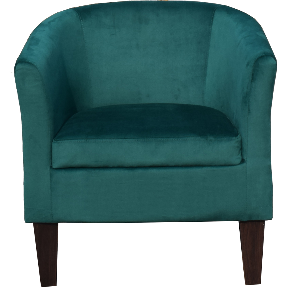 Comfy Living Green Brushed Velvet Tub Chair Image 3