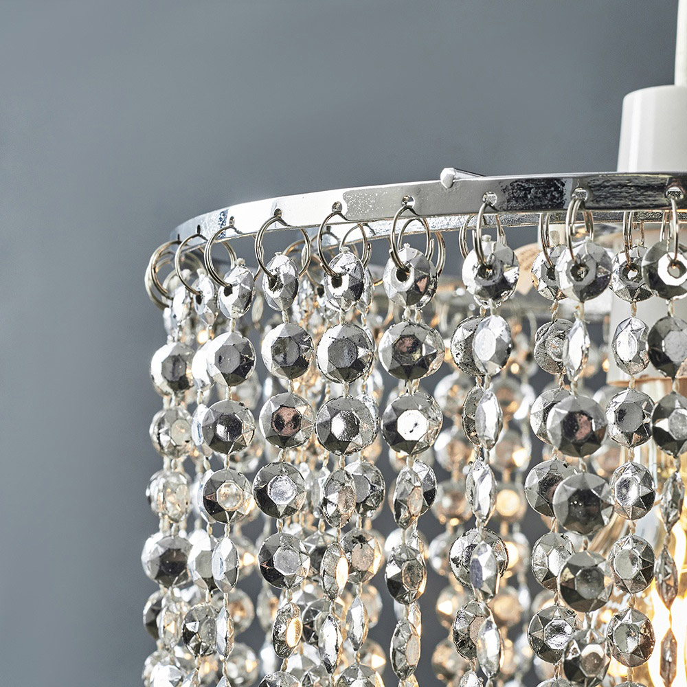 ValueLights Beaded Chrome Droplet Pendant Shade Image 5
