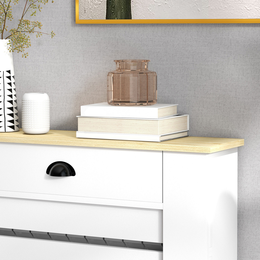 HOMCOM Single Drawer White Horizontal Slat Radiator Cover 955 x 780mm Image 4