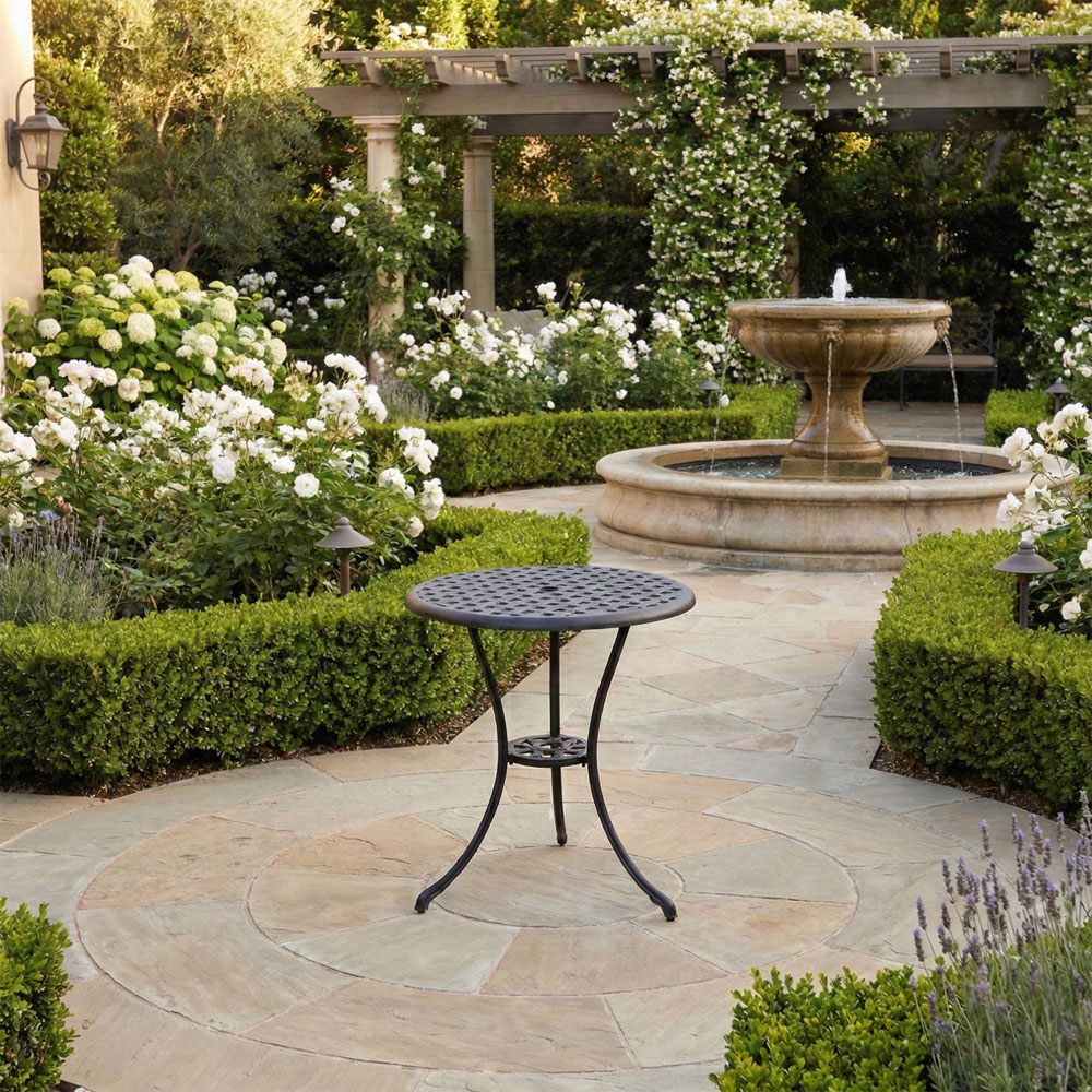 Centurion Supports OSHOWA Black Aluminium Garden Patio Bistro Table Image 3
