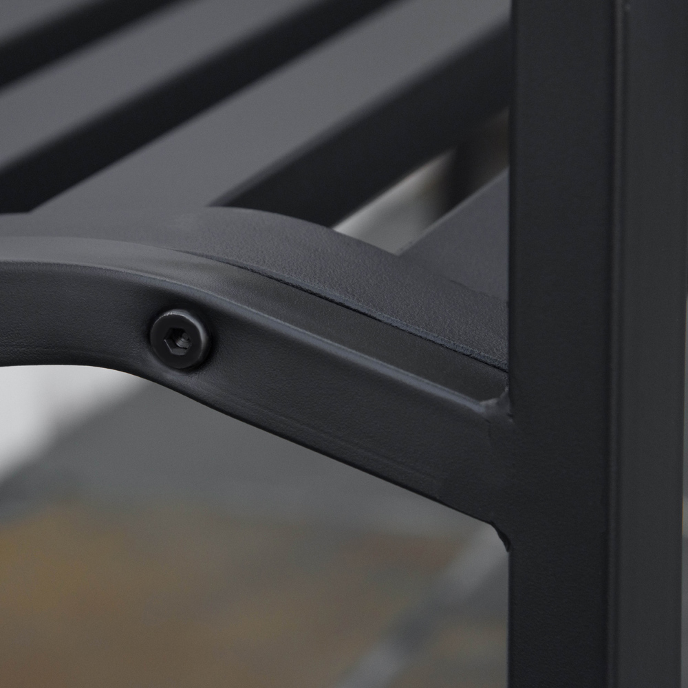 Outsunny 2 Seater Black Cast Iron Antique Bench with Armrest Image 3