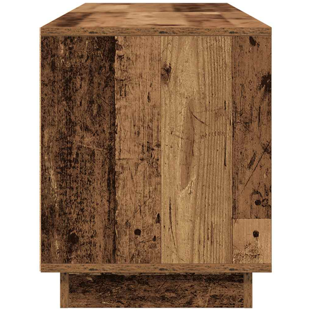 vidaXL 4 Door 2 Drawer Old Wood TV Cabinet with LED Lights Image 8