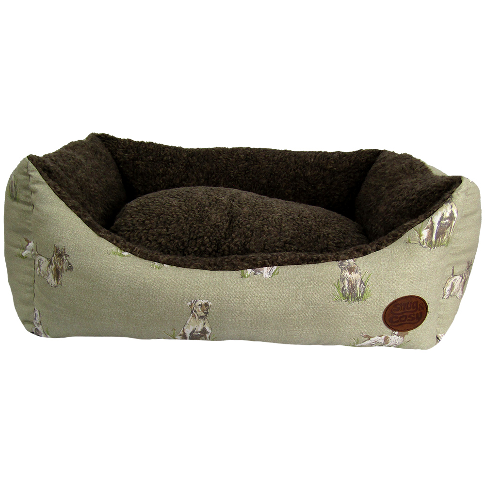 Snug & Cosy XL Rectangle Pooch Print Dog Bed Image 1