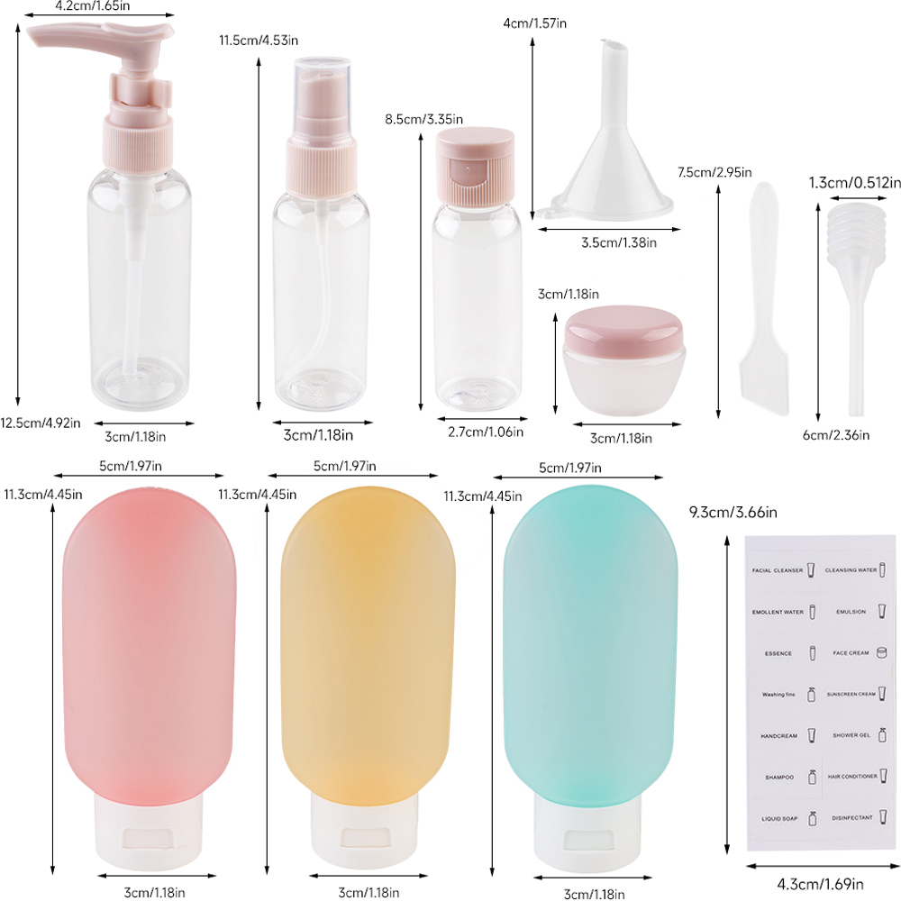 Living and Home 11 Piece Multicolour Travel Bottle Set Image 8