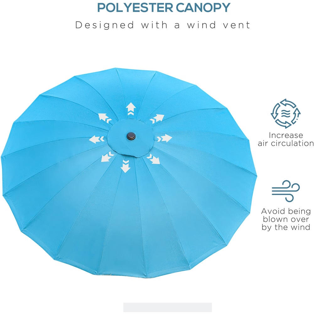 Outsunny Blue Crank and Tilt Parasol 2m Image 6