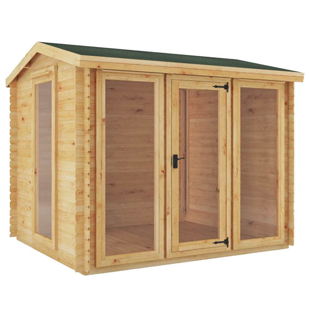 Mercia 9.8 x 8.2ft Wooden Reverse Apex Log Cabin Image 1