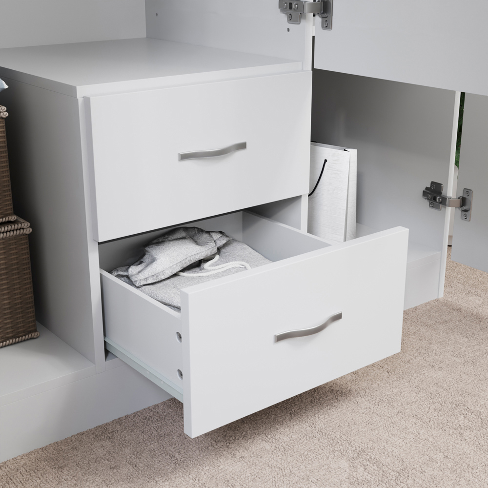 Vida Designs Riano 3 Door 2 Drawer White Mirror Wardrobe Image 7