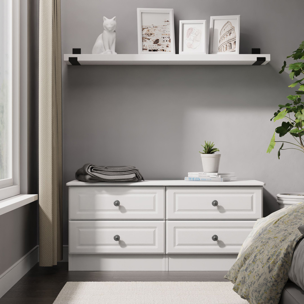 Crowndale Pembroke 4 Drawer Matt White Bed Box Ready Assembled Image 7